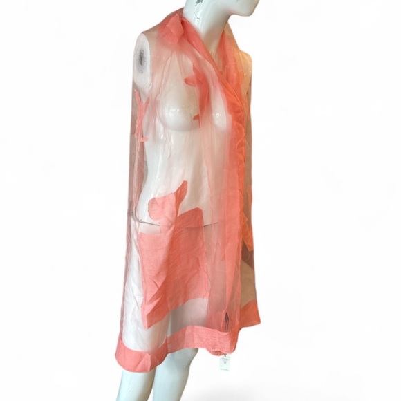 Chanel Chanel No 5 Sheer Coral Silk Organza Scarf or Wrap Size OS NWT - Picture 4 of 16